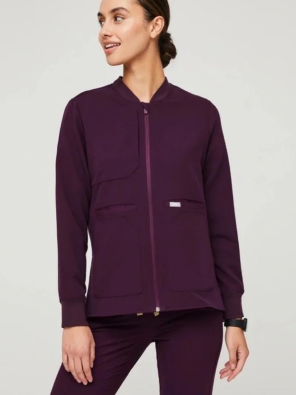 FIGS Scrub Jacket Women’s Bellery Jacket in Deep Purple Small
